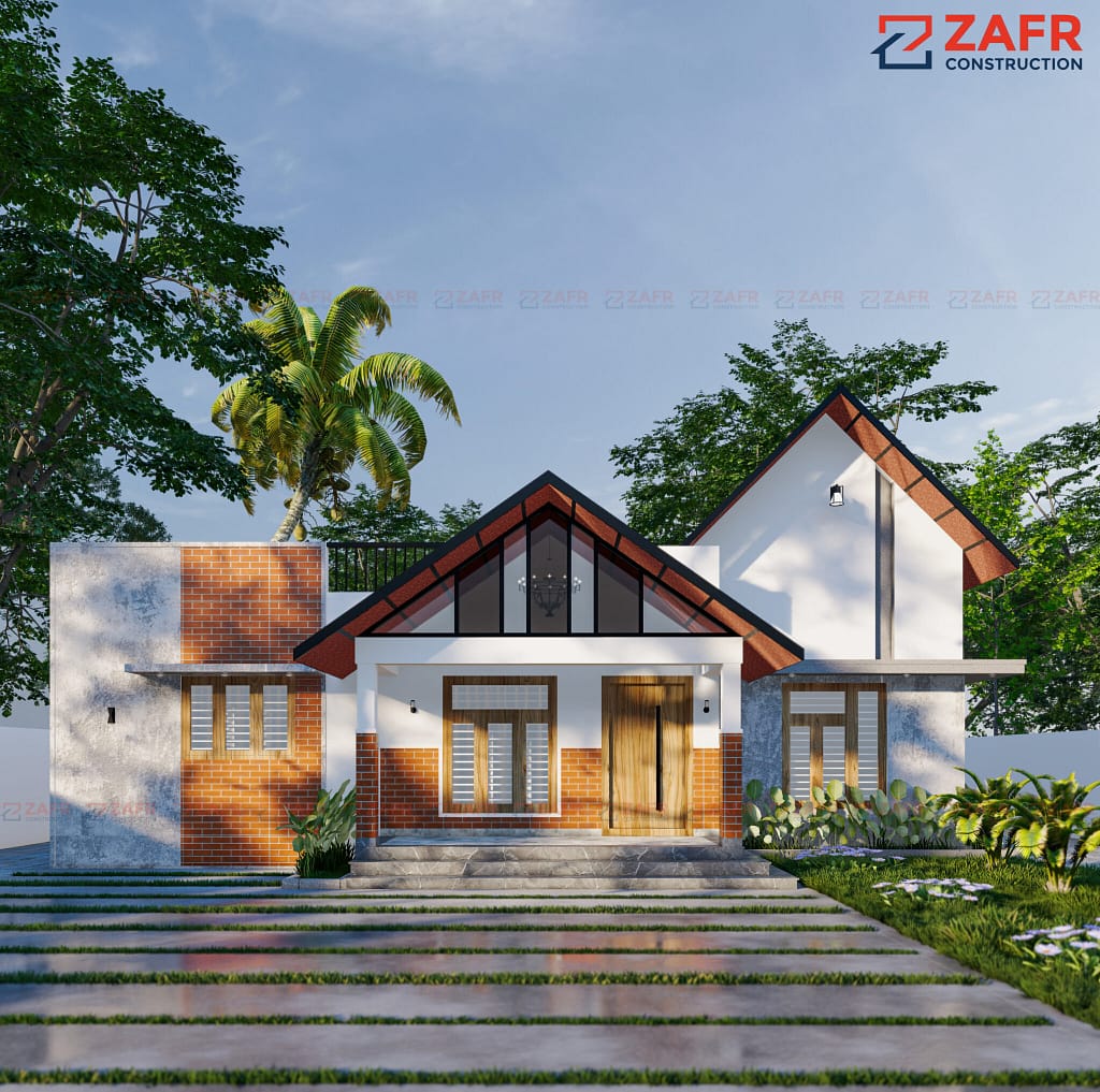 Modern house built using the best building materials for Kerala climate